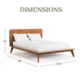 Furniture of America Beau Midcentury 5-Piece Walnut Low Profile Queen Bedroom Set