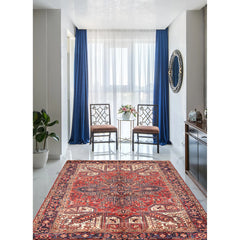 ECARPETGALLERY Hand-knotted Sarabi Red Wool Rug - 7'1 x 9'1