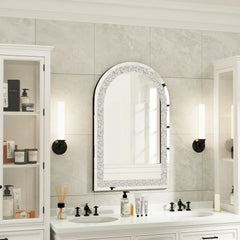36" Crushed Diamond Decor Arch-Top Wall Mirror - 36"x24"