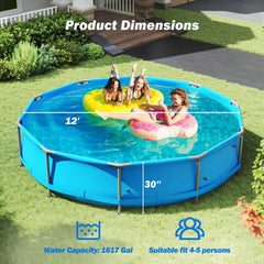 Costway 1617 Gal Outdoor Family Swimming Pool with Metal Frame - See Details