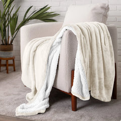 Bare Home Sherpa Fleece Blanket - Reversible Plush Bed Blanket