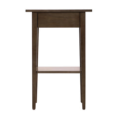 Modern 28-in Metal Hand Holder Single-Drawer Wood Tall Nightstand with Shelf