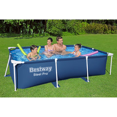 Bestway Steel Pro 8.5'x67"x24" Rectangular Above Ground Outdoor Swimming Pool