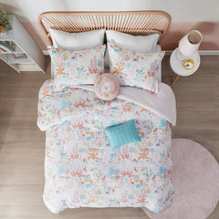 Intelligent Design Kids Kinsley Blush Woodland Animals Cotton Reversible Comforter Set