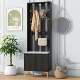 Modern Luxury 4-in-1 Hall Tree with Cushion and 8 Gold Hooks