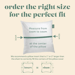 ComfyDown 95% Feather, 5% Down Square 100% Cotton Cover Decorative Pillow Insert