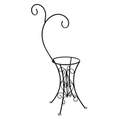 Decorative Metal Bird Bath Stand, Dual Shepards Hook
