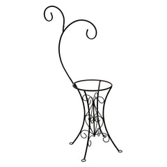 Decorative Metal Bird Bath Stand, Dual Shepards Hook