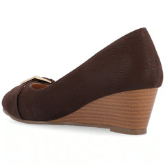 Journee Collection Women's Graysn Comfort Insole Slip On Round Toe Wedge