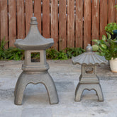Glitzhome MGO Faux Concrete Pagoda Garden Statue Indoor and Outdoor Decoration