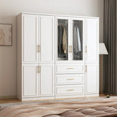 74.8"H Large Modular Wardrobe Cloest Armoire Cabinet Glass Door
