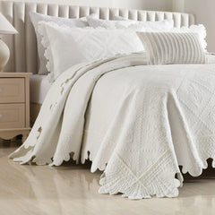 MarCielo 3Pcs 100% Cotton Oversized Quilt Bedspread Coverlet Set TK
