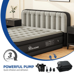 Moasis Queen Air Mattress with Inflatable Headboard