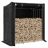 vidaXL vidaxL Firewood Rack with Rain Cover 200x100x200 cm Galvanised Steel - 200 x 100 x 200 cm