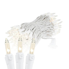 100 Light Christmas Mini Light Set, Black Wire, 34' Long