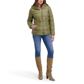 Kensie Quilted Hooded Short Puffer Jacket