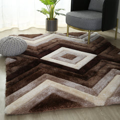 Mateos Shag Collection Geometric Area Rug