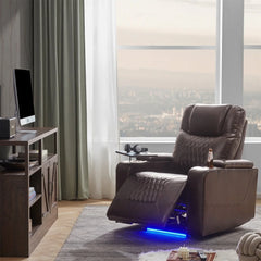 Merax Power Motion Recliner with USB Charging Port and Hidden Arm Storage