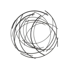 HomeRoots 20" X 20" Black Abstract Metal Circle Hanging Dimensional Sculpture