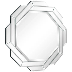 Interlaced Round Beveled Framed Wall Mirror for Bathroom,Vanity, Bedroom