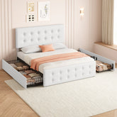 Bed Frame with 4 Storage Drawers and Headboard