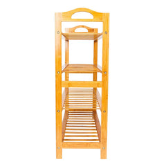 4-Tier Bamboo Shoe Rack Entryway Shoe Shelf Storage Organizer