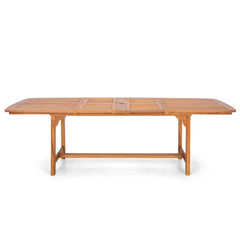 MAISON ARTS Patio Solid Acacia Wood Expandable Dining Table for 6/8 People
