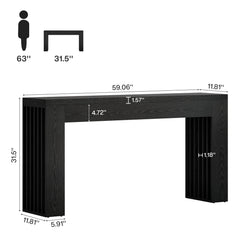 59'' Wood Console Sofa Table Behind The Couch for Entrance, Hallway