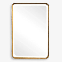 Antique Beveled Rectangular Wall Mirror - 30" - Gold
