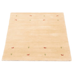 Kashkuli Gabbeh Beige Rug 3'11" x 5'5" - 3'11 x 5'5