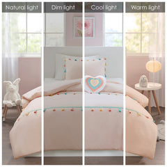Intelligent Design Kids Tessa Tassel Comforter Set with Heart Shaped Throw Pillow