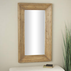 Wood Room Floor Mirror with Natural Wood Grains - Brown - Roche River Decor