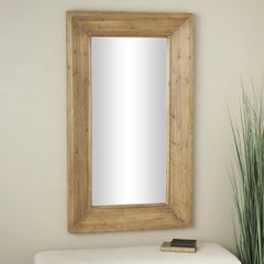 Wood Room Floor Mirror with Natural Wood Grains - Brown - Roche River Decor