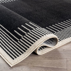 World Rug Gallery Modern Abstract Bordered Area Rug for Living Room, Bedroom, or Entryway - Low Pile Indoor Rug
