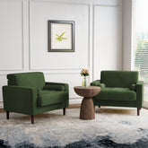 Modern Upholstered Corduroy Accent Chair With Arms Pillows