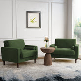 Modern Upholstered Corduroy Accent Chair With Arms Pillows
