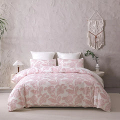 Premium Cotton Jacquard Duvet Cover Set, Elegant Floral Texture, Soft & Durable 3-Piece Bedding