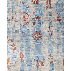 Ikat One-of-a-Kind Hand-Knotted Area Rug, Blue - 8' 1" x 9' 9"