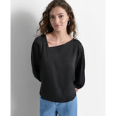 DKNY Asymmetric Neck Puff Sleeve Top