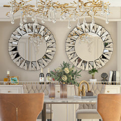 Stillings Sunburst Round Glass Accent Wall Mirror - 32"x32"