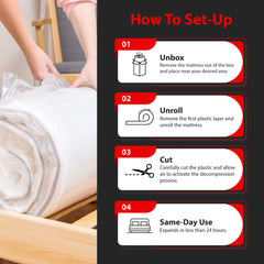 O-Sleep 10 inch Memory Foam Mattress in a Box with CertiPUR-US and OEKO-TEX