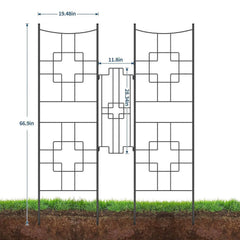 2 Pack Decorative Garden Fence Panels for Yard Border, Patio