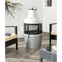SAFAVIEH Mirbana Silver/ Black Chiminea - 18" x 18" x 40" - 18Wx18Dx40H
