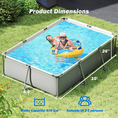 Costway 978 Gal Outdoor Family Swimming Pool with Metal Frame - See Details
