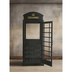 Old English Telephone Booth Bar Cabinet