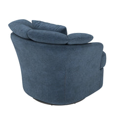 Upholstered Swivel Accent Chair Barrel Armchair Metal Frame with Pillows Living Room Chair