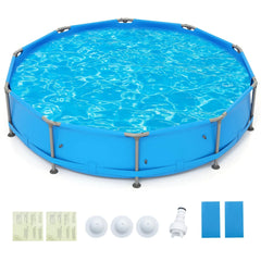 Costway 1617 Gal Outdoor Family Swimming Pool with Metal Frame - See Details