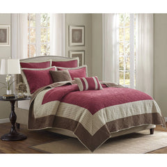 Madison Park Attingham 7 Piece Quilt Set with Euro Shams and Throw Pillows
