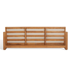 SAFAVIEH Couture Guadeloupe Outdoor Teak 3-Seat Sofa - 84"Wx37"Dx29"H