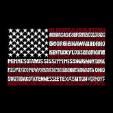 LA Pop Art Men's Premium Blend Word Art T-shirt - 50 States USA Flag